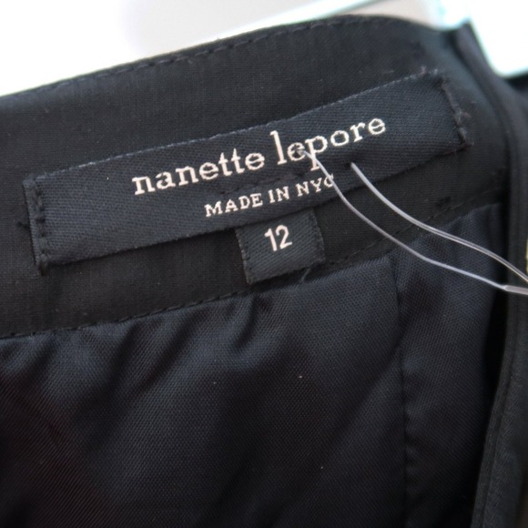 Nanette Lepore NEW Womens Midi Skirt 12 Black Linen Blend Pencil Office Career - Picture 3 of 8